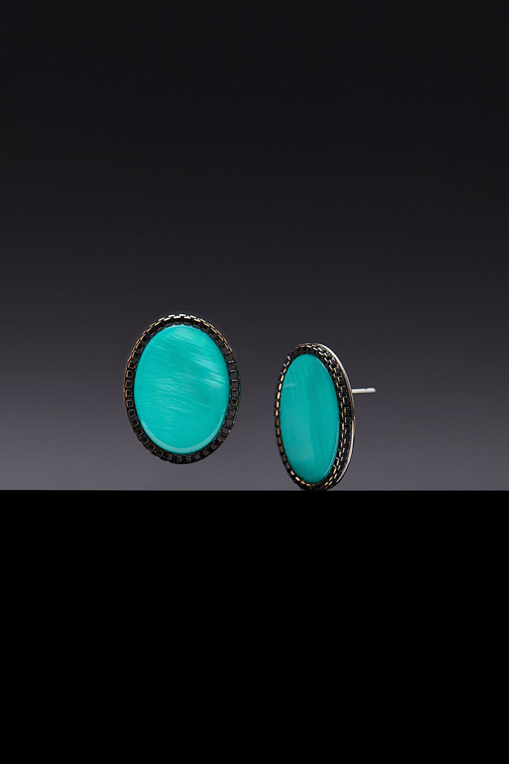 Cobalt turquoise mother of pearl earring(clip-on earrings) - fasfas