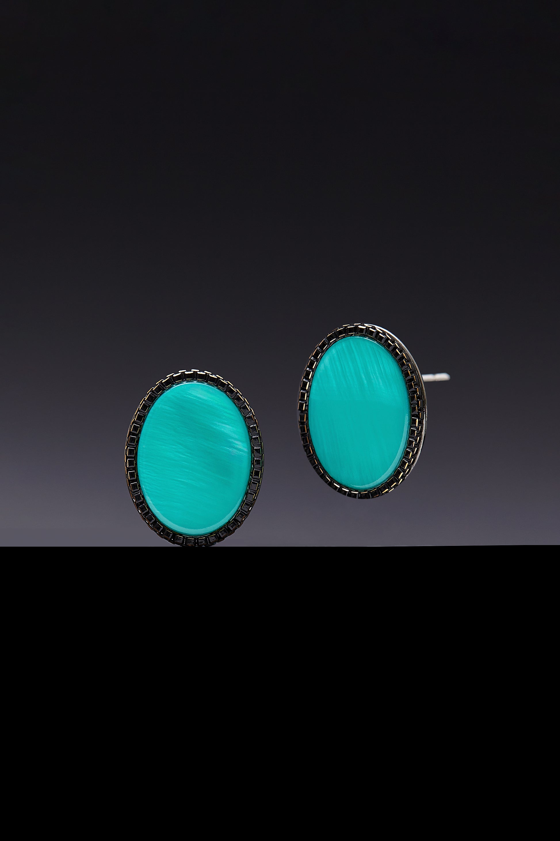 Cobalt turquoise mother of pearl earring(clip-on earrings) - fasfas
