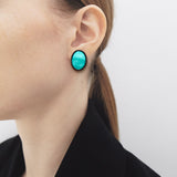 Cobalt turquoise mother of pearl earring(clip-on earrings) - fasfas