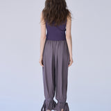Cut point ribbon pants gray - fasfas