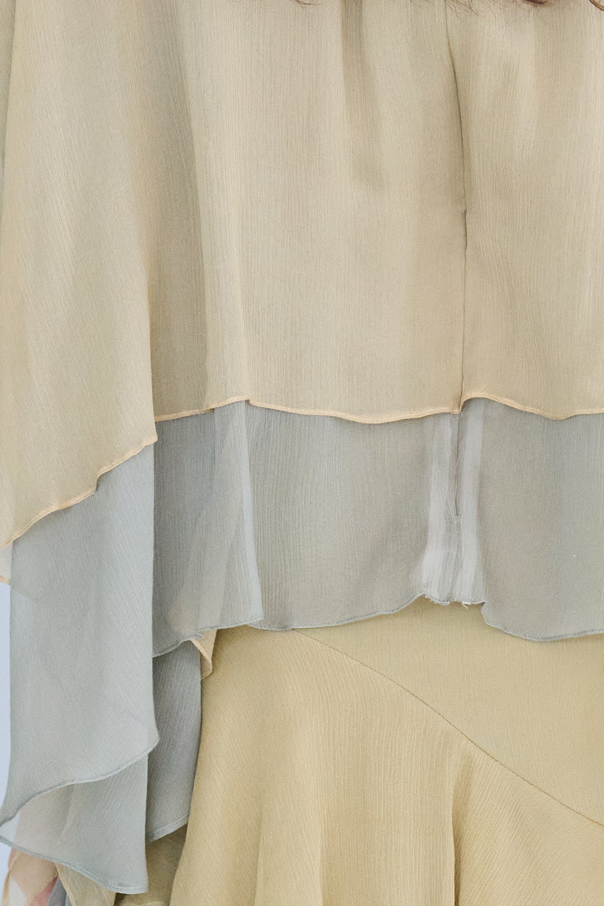 Cutout cape sleeve asymmetric silk blouse - fasfas