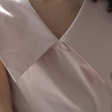 Slim fit wide collar sleeveless dress