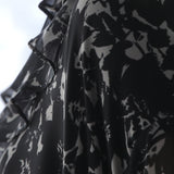 Loose fit v-neck ruffle maxi dress
