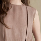 Asymmetric sleeveless blouse top