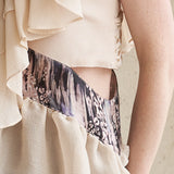 Asymmetric sleeveless silk blouse top champagne pink