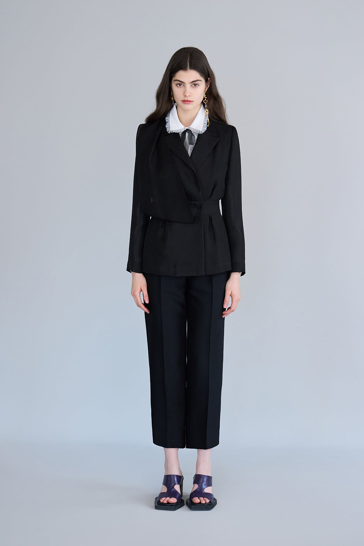 Draped tailored silk jacket - fasfas
