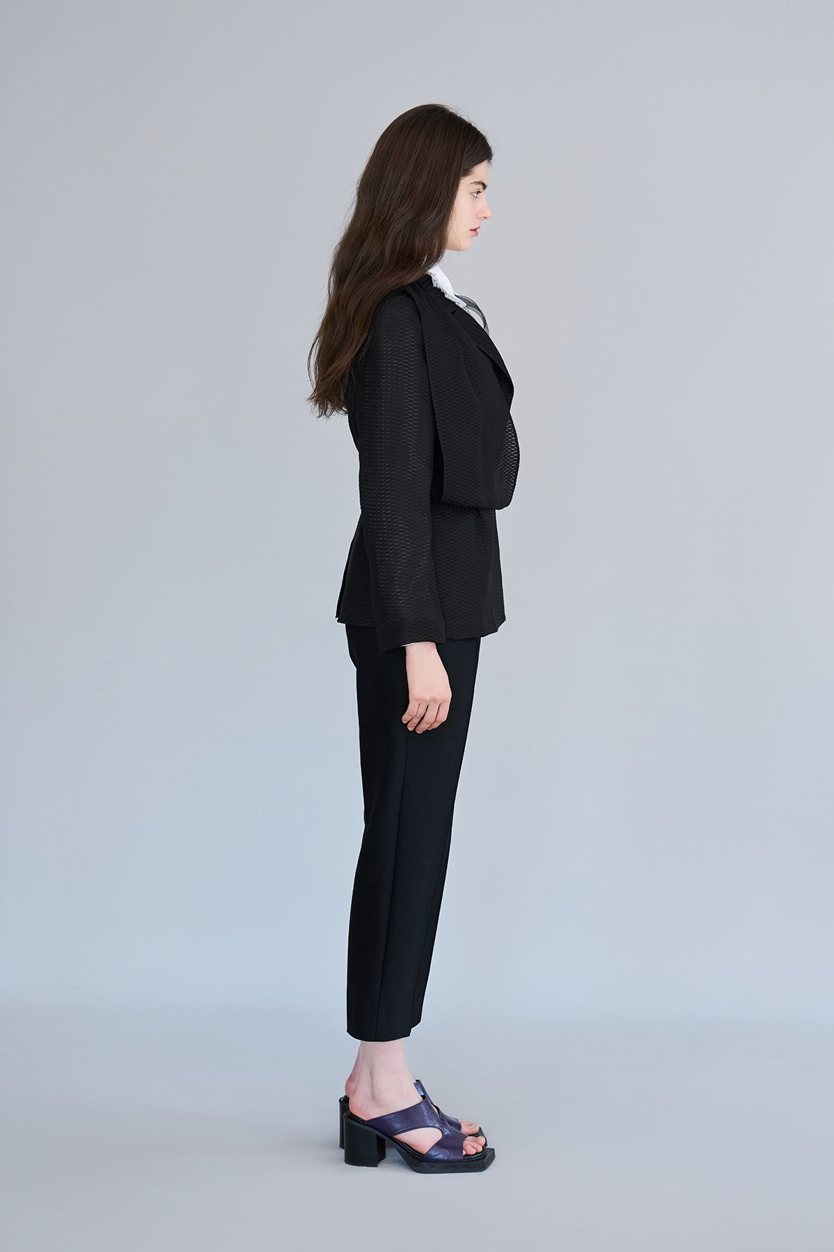 Draped tailored silk jacket - fasfas