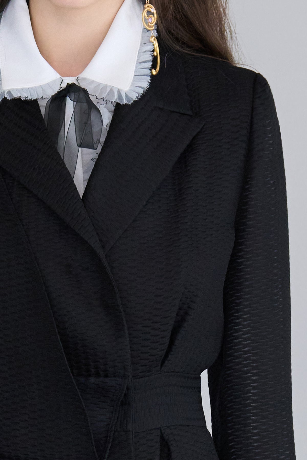 Draped tailored silk jacket - fasfas