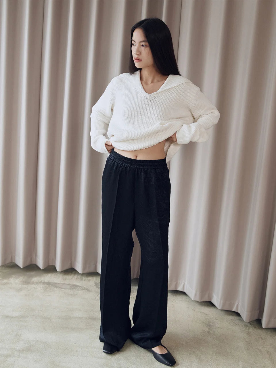 Draw string pants black - fasfas