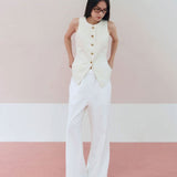 Draw string pants white - fasfas