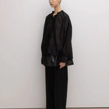 Drawstring ruffled-neck silk-blend cotton-poplin - fasfas