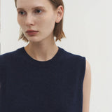 Evi sleeveless knit top maroso navy - fasfas
