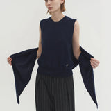 Evi sleeveless knit top maroso navy - fasfas