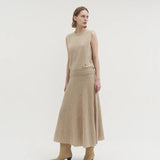 Evi sleeveless knit top oatmeal beige - fasfas
