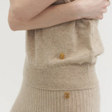 Evi sleeveless knit top oatmeal beige - fasfas
