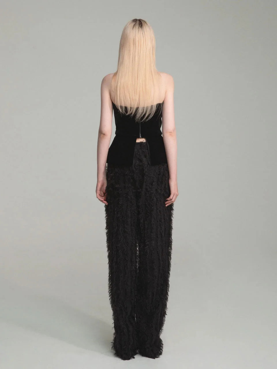 Fake feather 5 pocket pants - fasfas