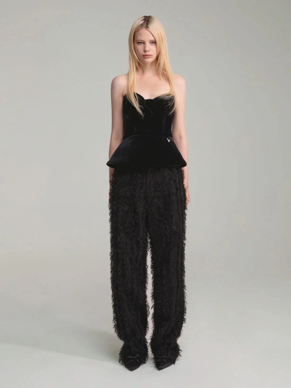Fake feather 5 pocket pants - fasfas