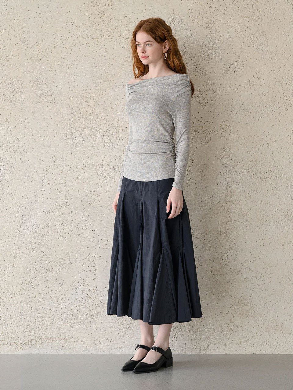 Flare maxi skirt black - fasfas