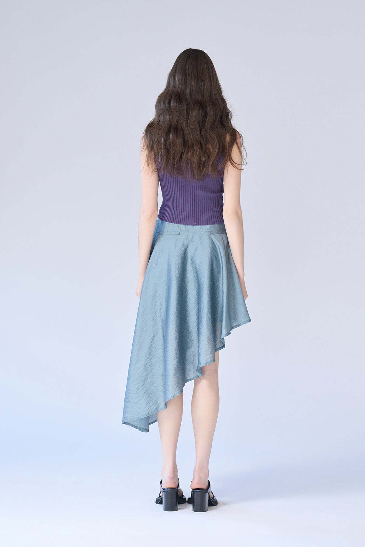 Flared asymmetric silk skirt - fasfas