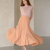 Flared maxi skirt salmon - fasfas