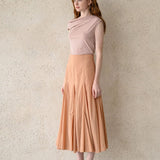 Flared maxi skirt salmon - fasfas