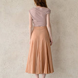 Flared maxi skirt salmon - fasfas