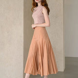 Flared maxi skirt salmon - fasfas