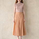 Flared maxi skirt salmon - fasfas