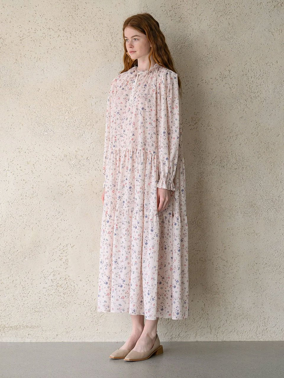 Flower pattern frill blouse - fasfas