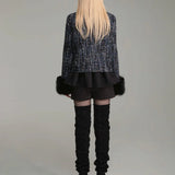 Fur trimmed tweed jacket(custom made) - fasfas