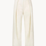 Lea pants with leather belt ivory - fasfas