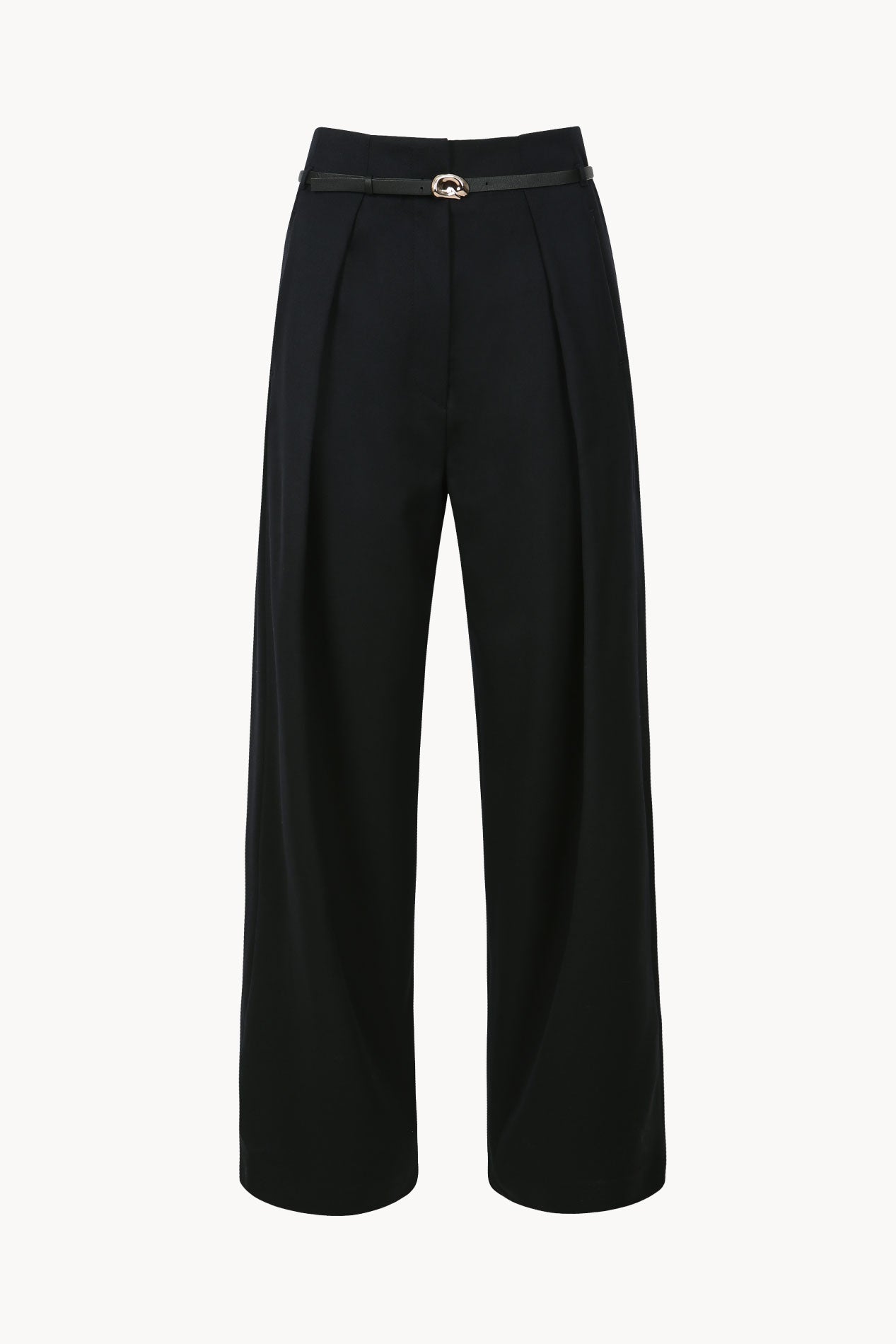 Lea pants with leather belt dark navy - fasfas