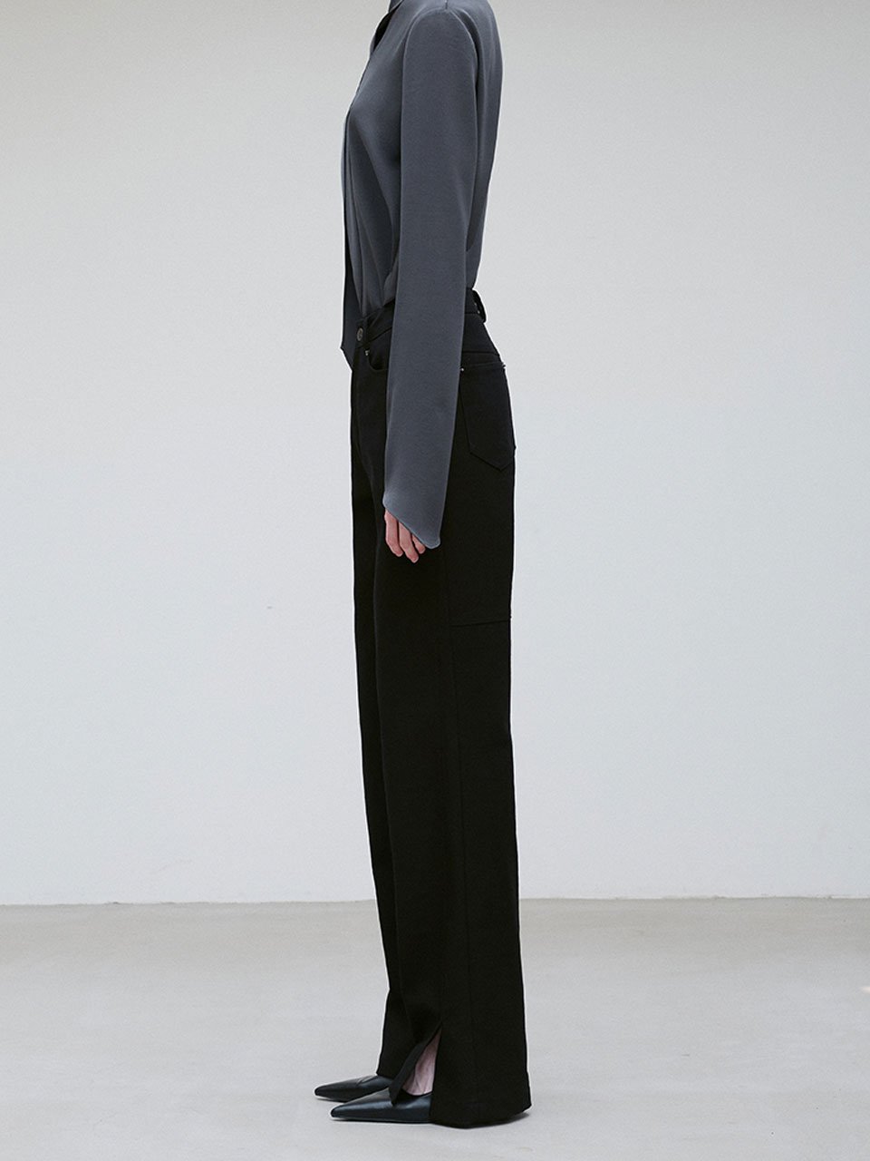 Hem-slit denim jeans - fasfas