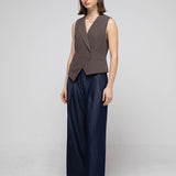 Sleeveless asymmetric jacket
