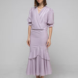 Asymmetric mermaid maxi skirt