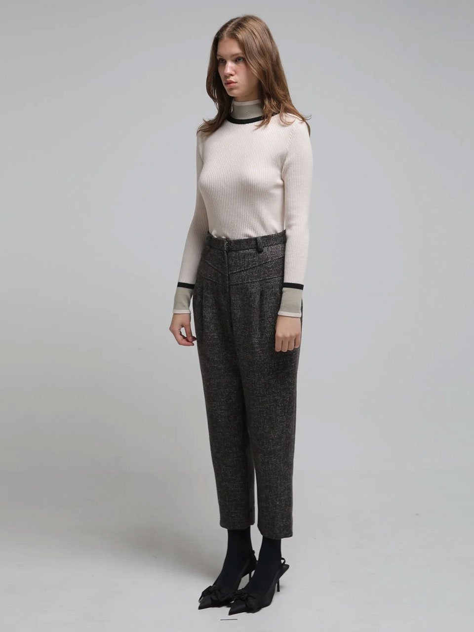 High waist wool baggy pants - fasfas