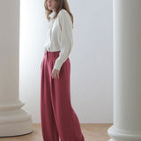 High waist wide set-up pants - fasfas