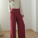 High waist wide set-up pants - fasfas