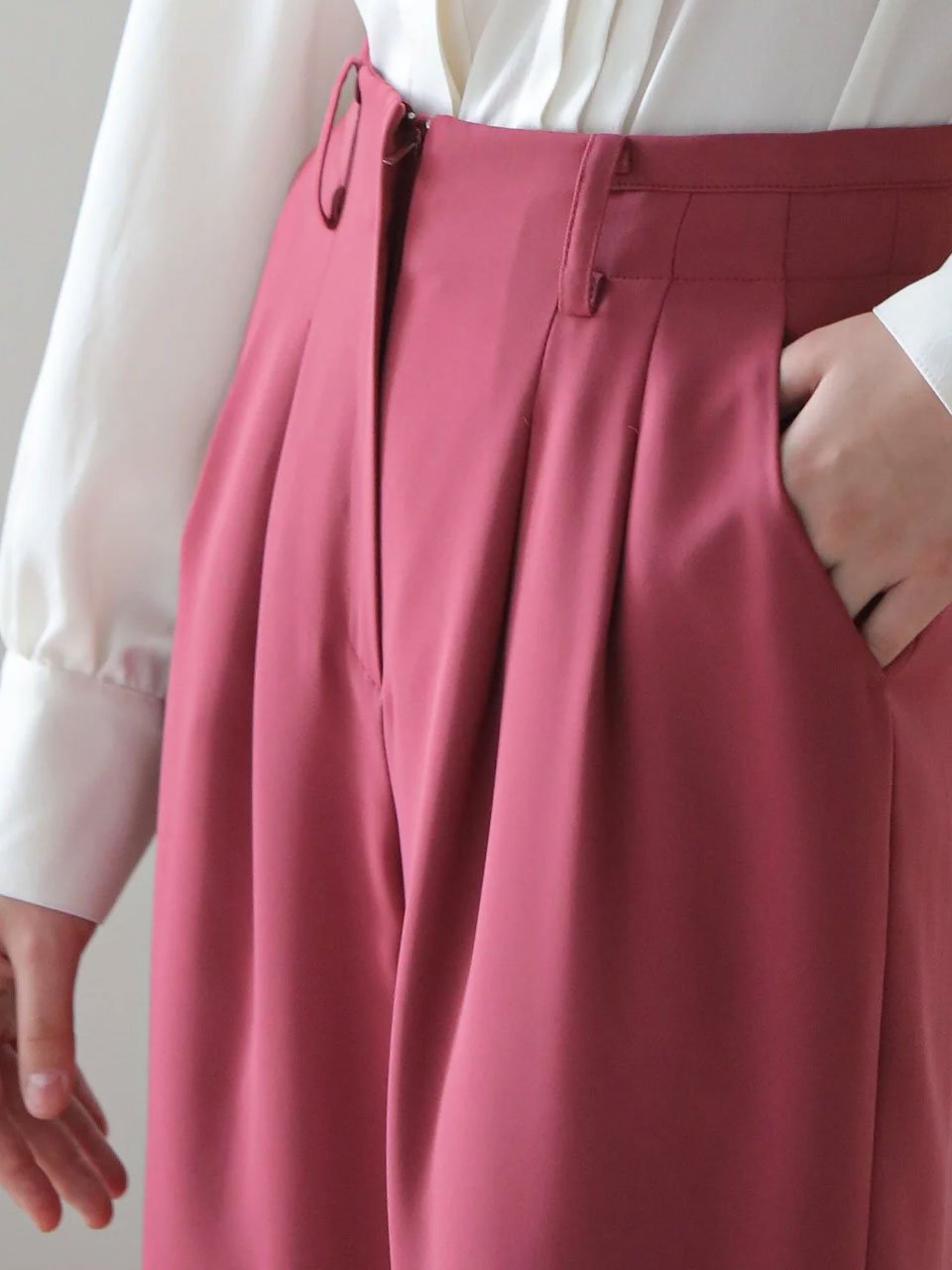High waist wide set-up pants - fasfas