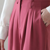 High waist wide set-up pants - fasfas