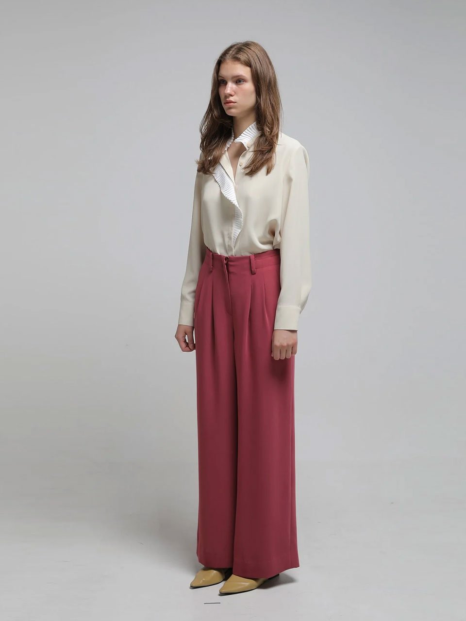 High waist wide set-up pants - fasfas