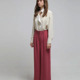 High waist wide set-up pants - fasfas