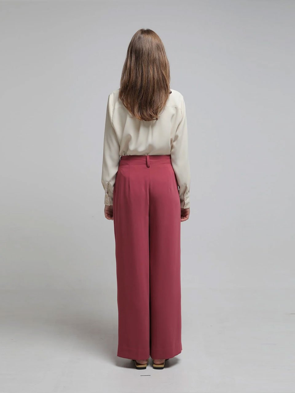 High waist wide set-up pants - fasfas