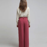 High waist wide set-up pants - fasfas