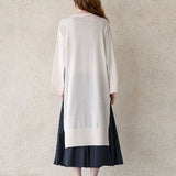 Interseasonal split sleeve long cardigan ivory - fasfas