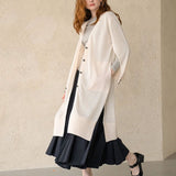 Interseasonal split sleeve long cardigan ivory - fasfas