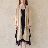 Interseasonal split sleeve long cardigan light beige - fasfas