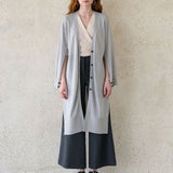Interseasonal split sleeve long cardigan sky blue - fasfas