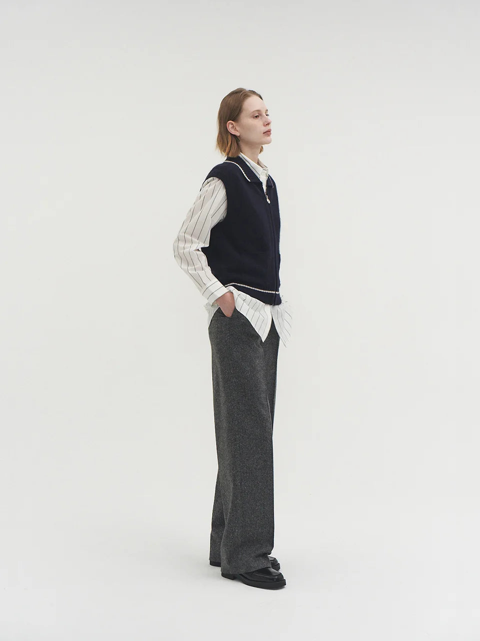 Jasmin knit vest indigo navy - fasfas