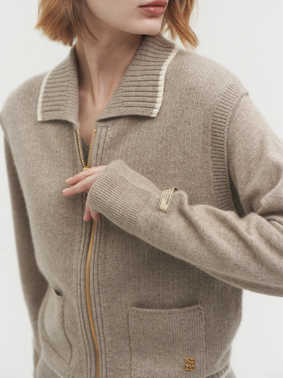 Jasmin knit vest natural beige - fasfas